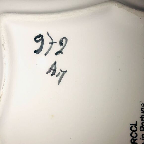 Vintage RCCL Hand Painted Floral Reticulated Square Plate W/Metal Wall Hanger - Picture 6 of 8